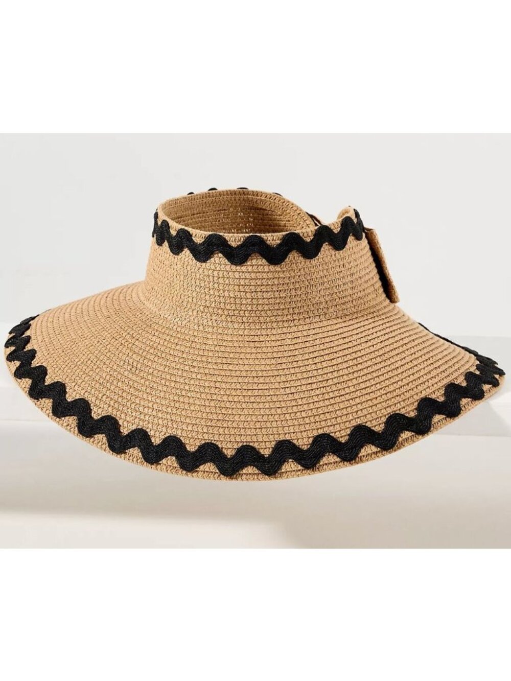 NWT Anthropologie Ric Rac Straw Visor Hat Ricrack